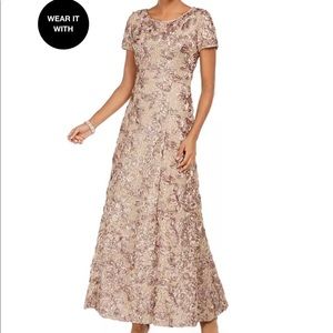 Alex Evenings Rosette Champagne dress size 16.  Worn once.